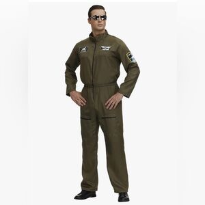 Men's Top Gun Inspired Flight Suit Jumpsuit Costume